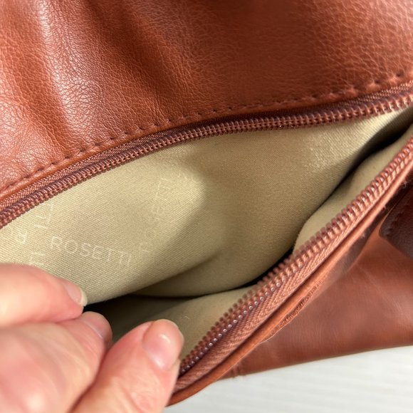 Rosetti Womens Purse Handbag Brown Faux Leather Double Handle Lots of Pockets - Picture 4 of 15